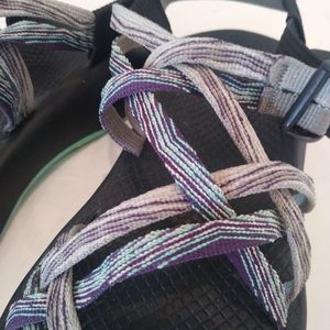 Chaco ZX2 Classic Sandal Women’s Size 8  Strappy Sport Vibram Purple Green EUC